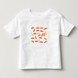 ホットドッグファストフードBBQパターン トドラーTシャツ
