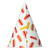 ホットドッグファストフードBBQパターン パーティーハット (裏面)