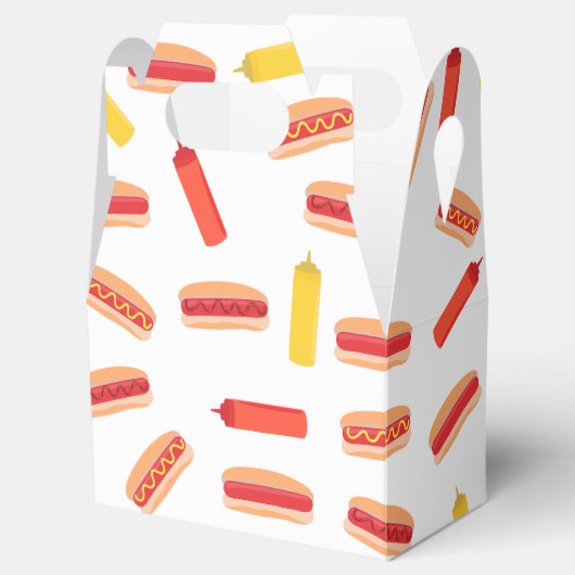 ホットドッグファストフードBBQパターン フェイバーボックス (オープン)