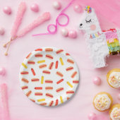 ホットドッグファストフードBBQパターン ペーパープレート (パーティー)