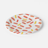 ホットドッグファストフードBBQパターン ペーパープレート (アングル)