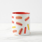 ホットドッグファストフードBBQパターン マグカップ (中央)