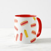 ホットドッグファストフードBBQパターン マグカップ (正面右)