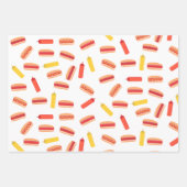 ホットドッグファストフードBBQパターン ラッピングペーパーシート (正面)