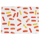 ホットドッグファストフードBBQパターン ラージペーパーバッグ (裏面)