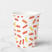 ホットドッグファストフードBBQパターン 紙コップ (裏面)