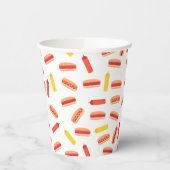 ホットドッグファストフードBBQパターン 紙コップ (左)