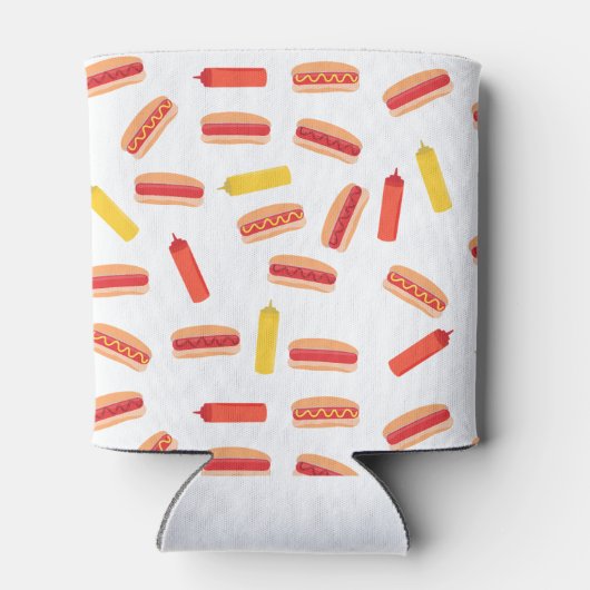 ホットドッグファストフードBBQパターン 缶クーラー (裏面)