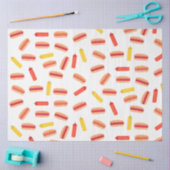 ホットドッグファストフードBBQパターン 薄葉紙 (クラフト)