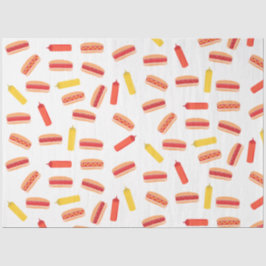 ホットドッグファストフードBBQパターン 薄葉紙