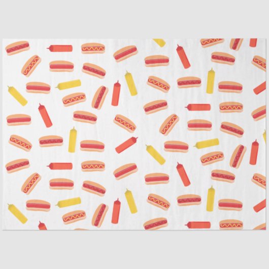 ホットドッグファストフードBBQパターン 薄葉紙 (正面)