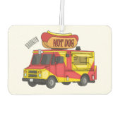 ホットドッグフードトラック漫画イラストレーション カーエアーフレッシュナー (裏面)