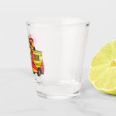 ホットドッグフードトラック漫画イラストレーション ショットグラス (右)
