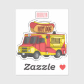 ホットドッグフードトラック漫画イラストレーション シール