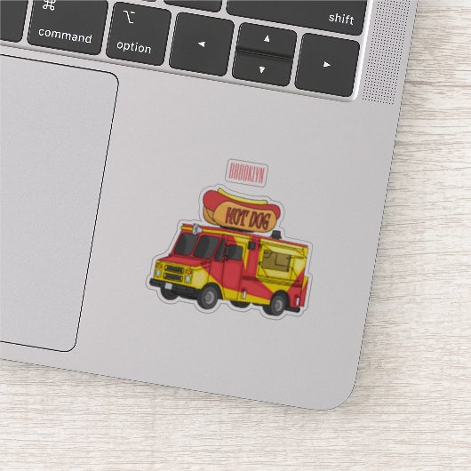 ホットドッグフードトラック漫画イラストレーション シール