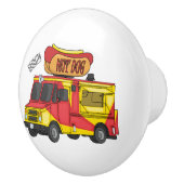 ホットドッグフードトラック漫画イラストレーション セラミックノブ (右)