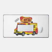 ホットドッグフードトラック漫画イラストレーション デスクマット (キーボード&マウス)