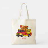 ホットドッグフードトラック漫画イラストレーション トートバッグ (裏面)