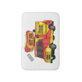 ホットドッグフードトラック漫画イラストレーション バスマット (正面縦)