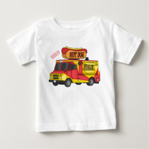 ホットドッグフードトラック漫画イラストレーション ベビーTシャツ