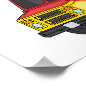 ホットドッグフードトラック漫画イラストレーション ポスター (角)