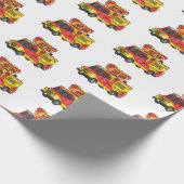 ホットドッグフードトラック漫画イラストレーション ラッピングペーパー (角)