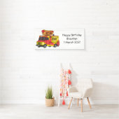 ホットドッグフードトラック漫画イラストレーション 横断幕 (インサイチュ)