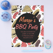 ホットドッグブルガードードルBBQ誕生日パターンフライヤー チラシ (シングル)