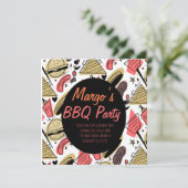 ホットドッグブルガードードルBBQ誕生日パターンポストカー (スタンド正面)