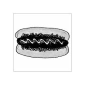 ホットドッグホットドッグマスタードおいしいバンファーストフードピクニック ラバースタンプ (インプリント)