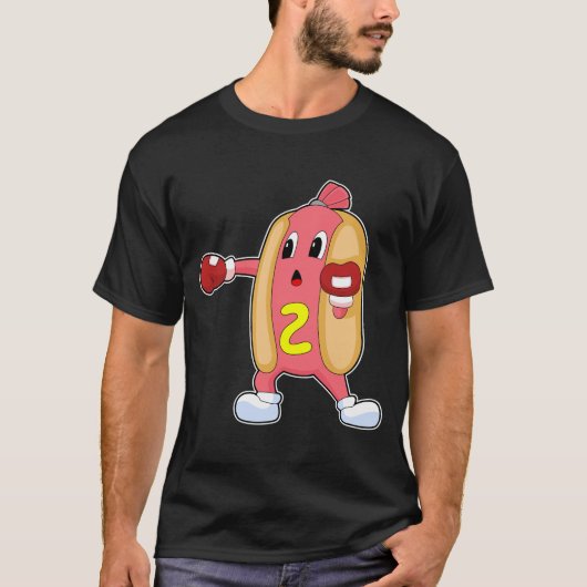 ホットドッグボクサーボクシング手袋ボクシング Tシャツ (正面)