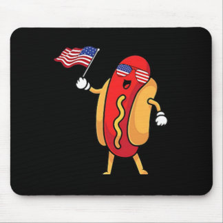 ホットドッグポケットアメリカ国旗自由愛国4th マウスパッド