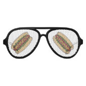 ホットドッグマスタードフランクフルトファストフード アビエーターサングラス (正面)