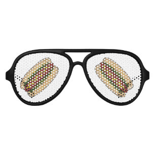 ホットドッグマスタードフランクフルトファストフード アビエーターサングラス