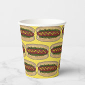 ホットドッグマスタードライッシュフランクフルターホットドッグウィーナー 紙コップ (正面)