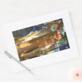 ホットドッグマン像 長方形シール (封筒)