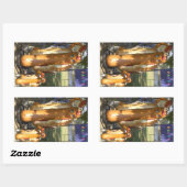 ホットドッグマン&ジュニア像 長方形シール (シート)