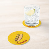 ホットドッグラウンド紙コースター ラウンドペーパーコースター (インサイチュ)