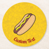 ホットドッグラウンド紙コースター ラウンドペーパーコースター (正面)