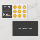 ホットドッグロイヤリティ名刺パンチカード ロイヤリティカード (正面/裏面)