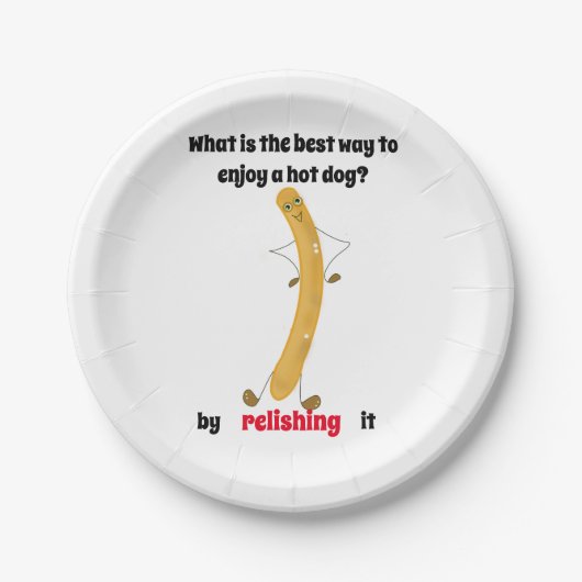 ホットドッグ与えクのスマイル! ペーパープレート (正面)