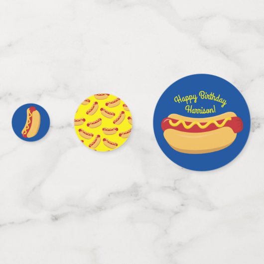 ホットドッグ子供の誕生日パーティー調理師アウトかわいい コンフェッティ (裏面)