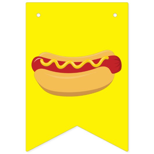 ホットドッグ子供の誕生日パーティー調理師アウトかわいい バンティングフラッグ (第1の旗)