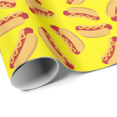 ホットドッグ子供の誕生日パーティー調理師アウトかわいい ラッピングペーパー (ロールコーナー)