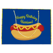 ホットドッグ子供の誕生日パーティー調理師アウトかわいい ラージペーパーバッグ (裏面)