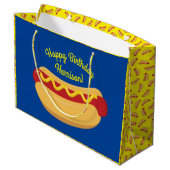 ホットドッグ子供の誕生日パーティー調理師アウトかわいい ラージペーパーバッグ (裏面アングル)