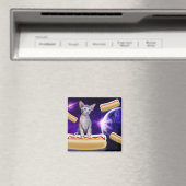 ホットドッグ宇宙付猫 マグネット (インサイチュ (食洗機))