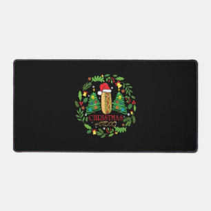 ホットドッグ恋人クリスマス醜いホットドッグクリスマスTシャツ デスクマット