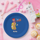 ホットドッグ愛国保持米国国旗7月4日 ペーパープレート (パーティー)