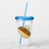 ホットドッグ漫画イラストレーション アクリルタンブラー (裏面)